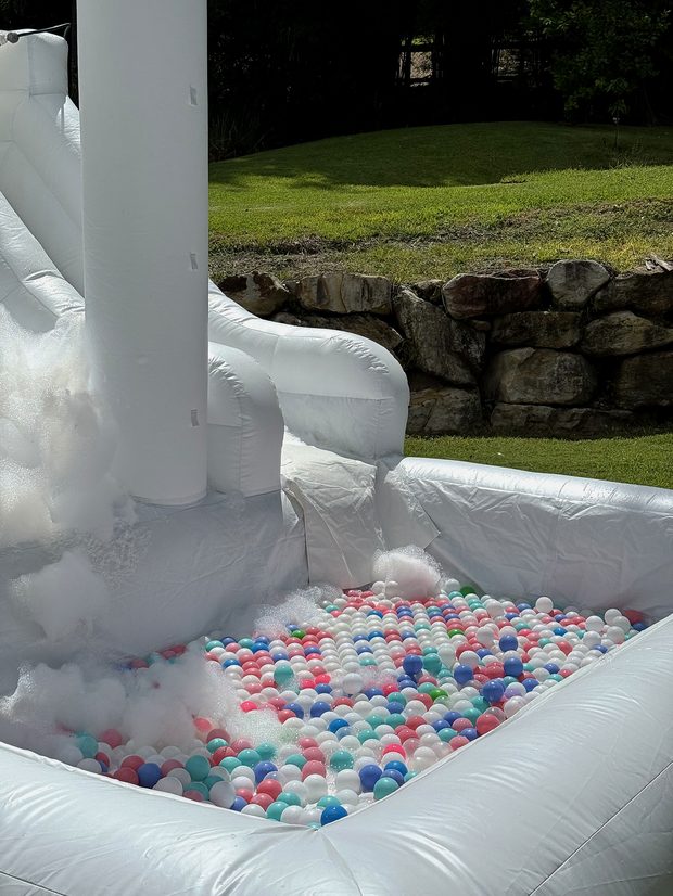 Close view of the pastel ball pit