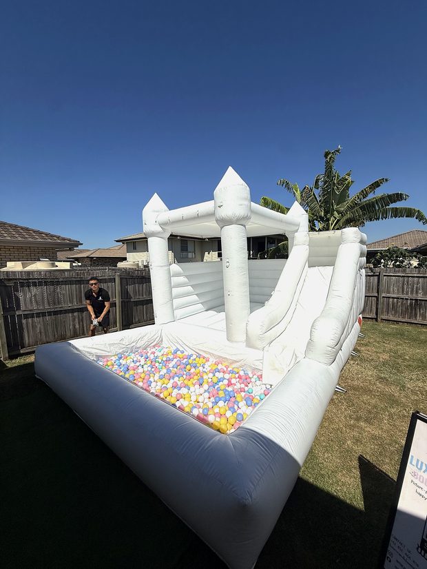 Water slide into the splash pool