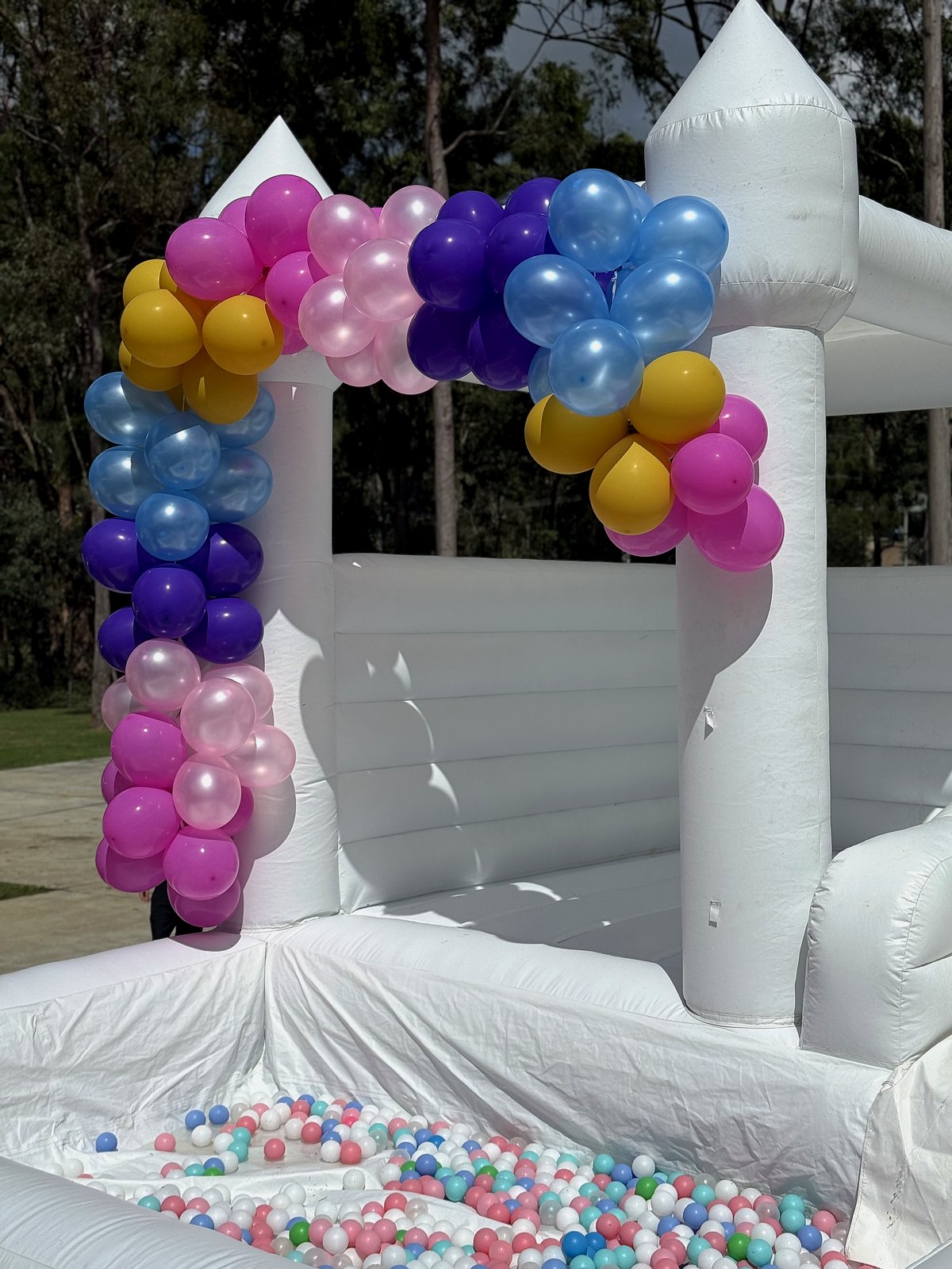 White castle styled for a party